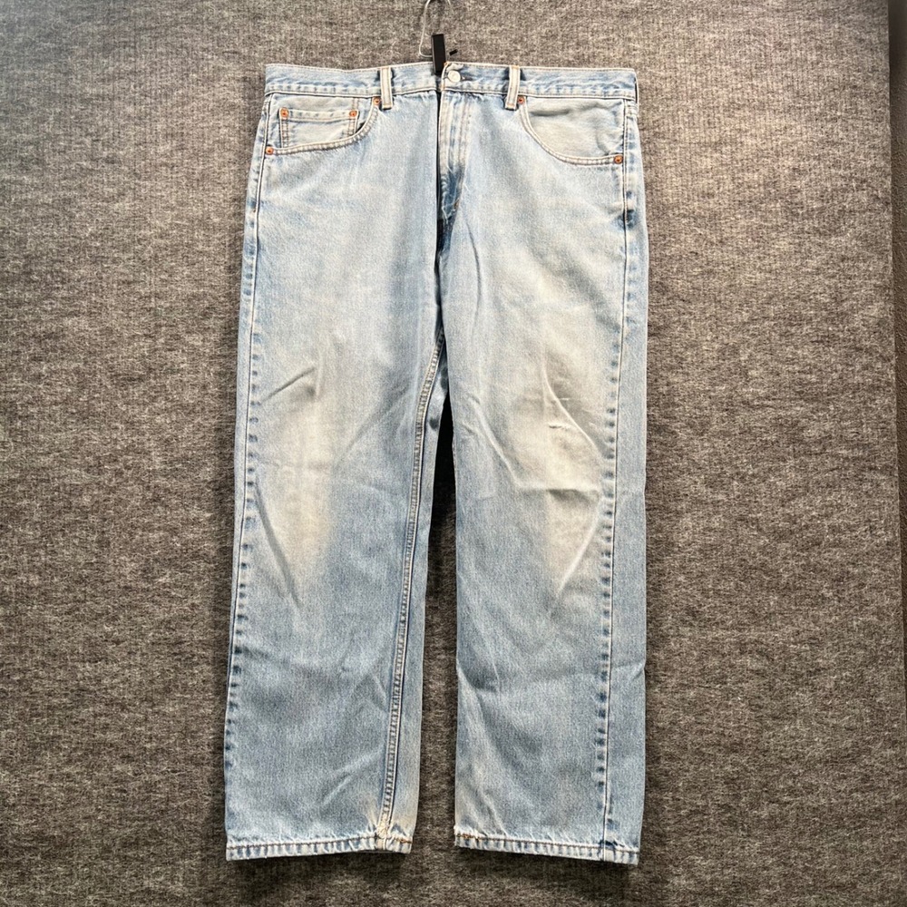 Levis 505 Regular Fit Straight Leg Jeans Mens W38 L29 Light Wash Blue 00505-4891